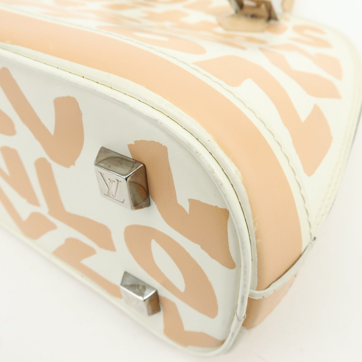 Louis Vuitton Monogram Graffiti Alma MM Leather Hand Bag Beige M92180