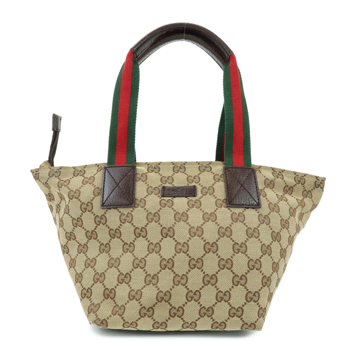 GUCCI Sherry GG Canvas Leather Tote Bag Hand Bag Beige Brown 131228