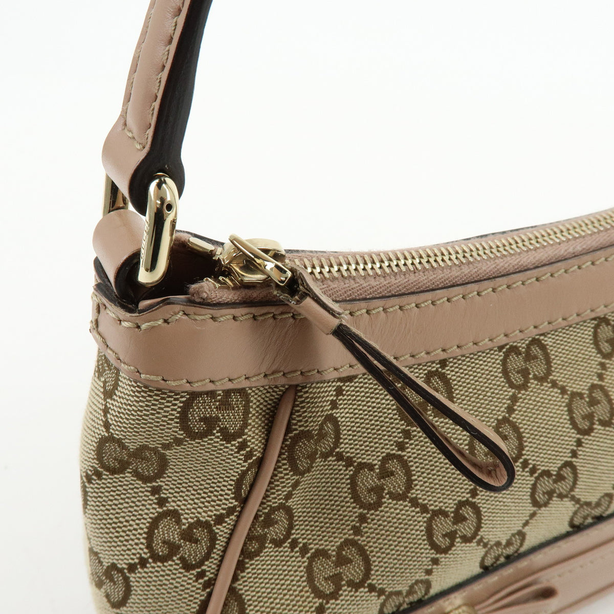 GUCCI Mayfair GG Canvas Leather Hand Bag Shoulder Bag Beige Pink 569893
