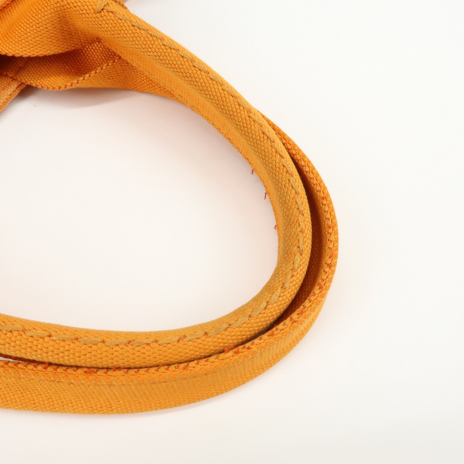 PRADA Canapa Triangle Logo Canvas Tote Bag Hand Bag Orange 1BG642