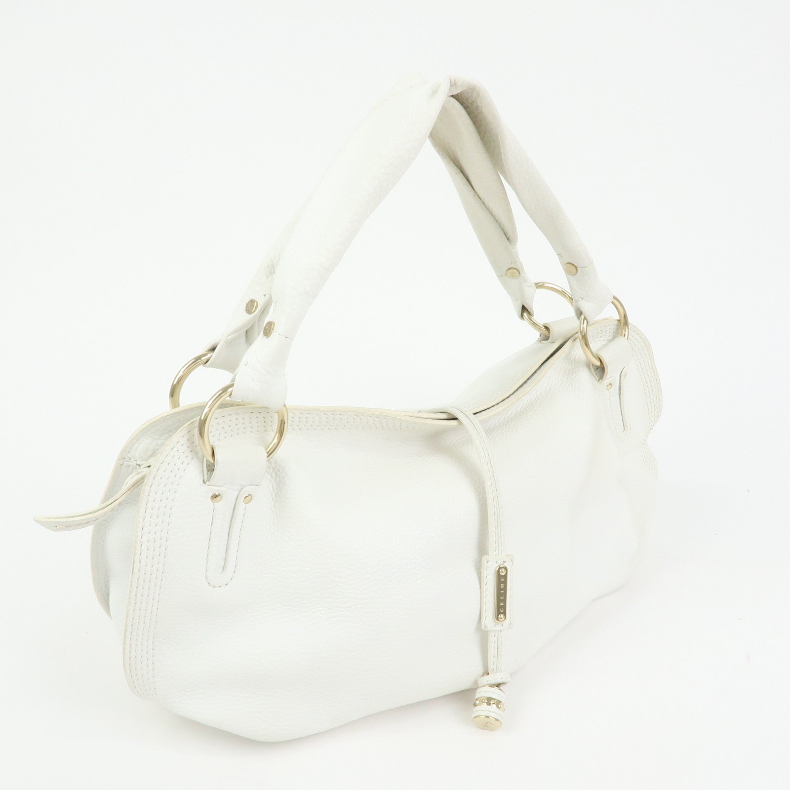 Celine Bittersweet Leather Shoulder Bag Hand Bag Hobo Bag White