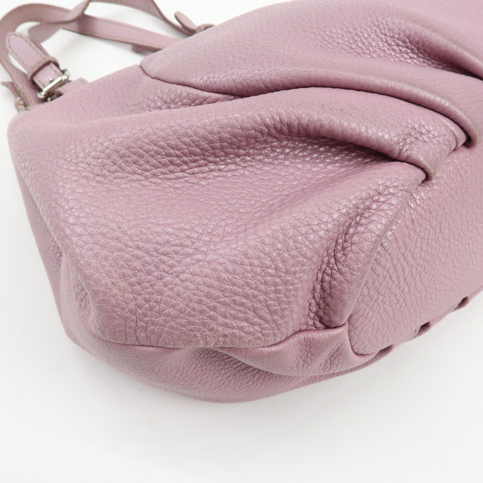 FENDI Selleria Leather Shoulder Bag Hand Bag Purple 8BR595