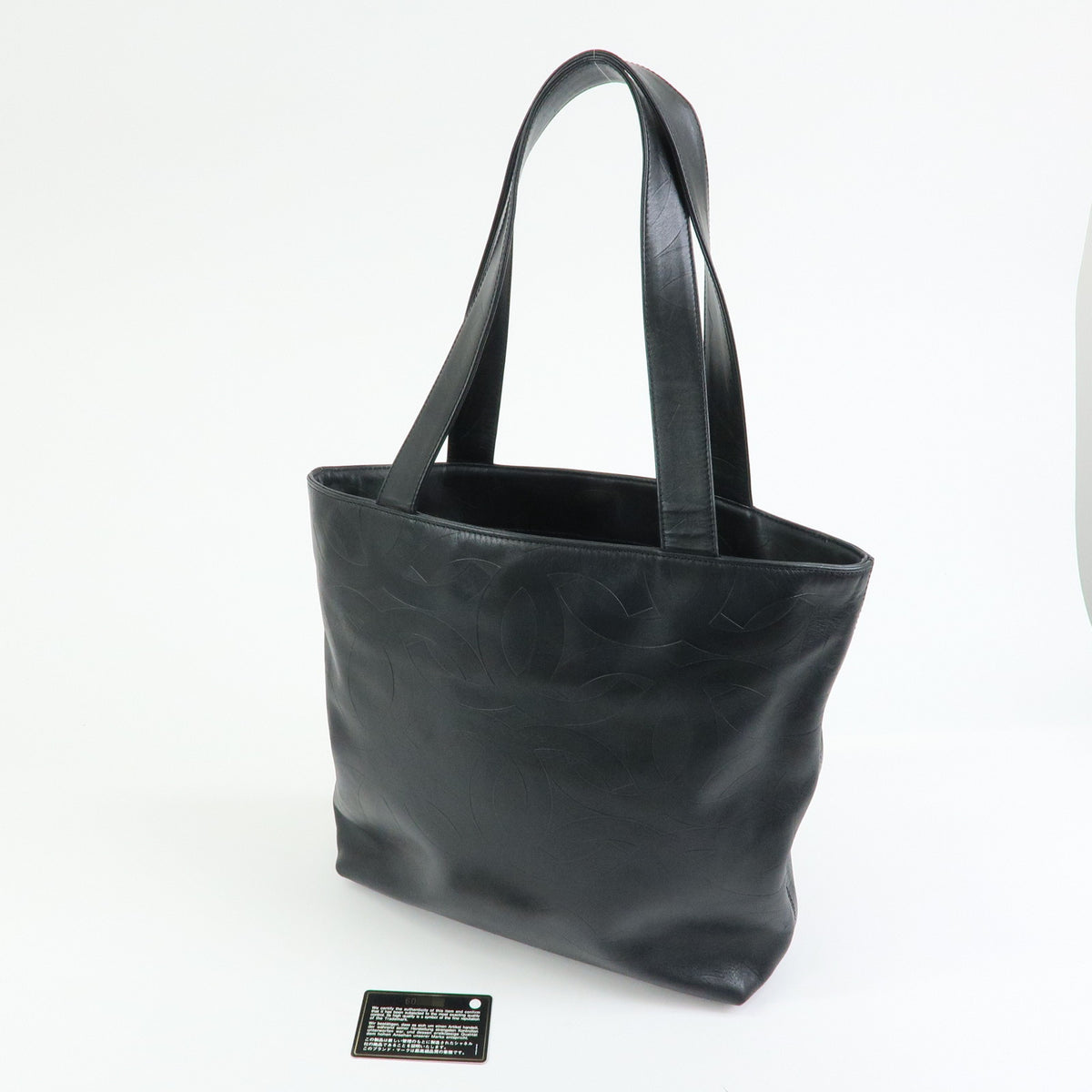 CHANEL COCO Mark Leather Tote Bag Shoulder Bag Black