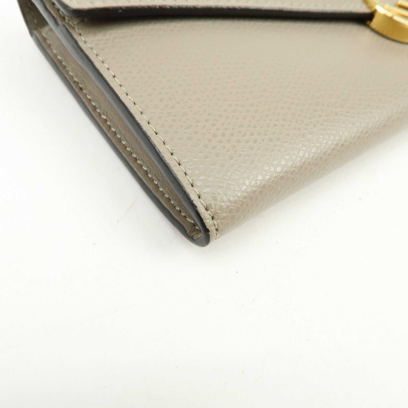FENDI F is Fendi Leather Continental Long Wallet Beige 8M0251