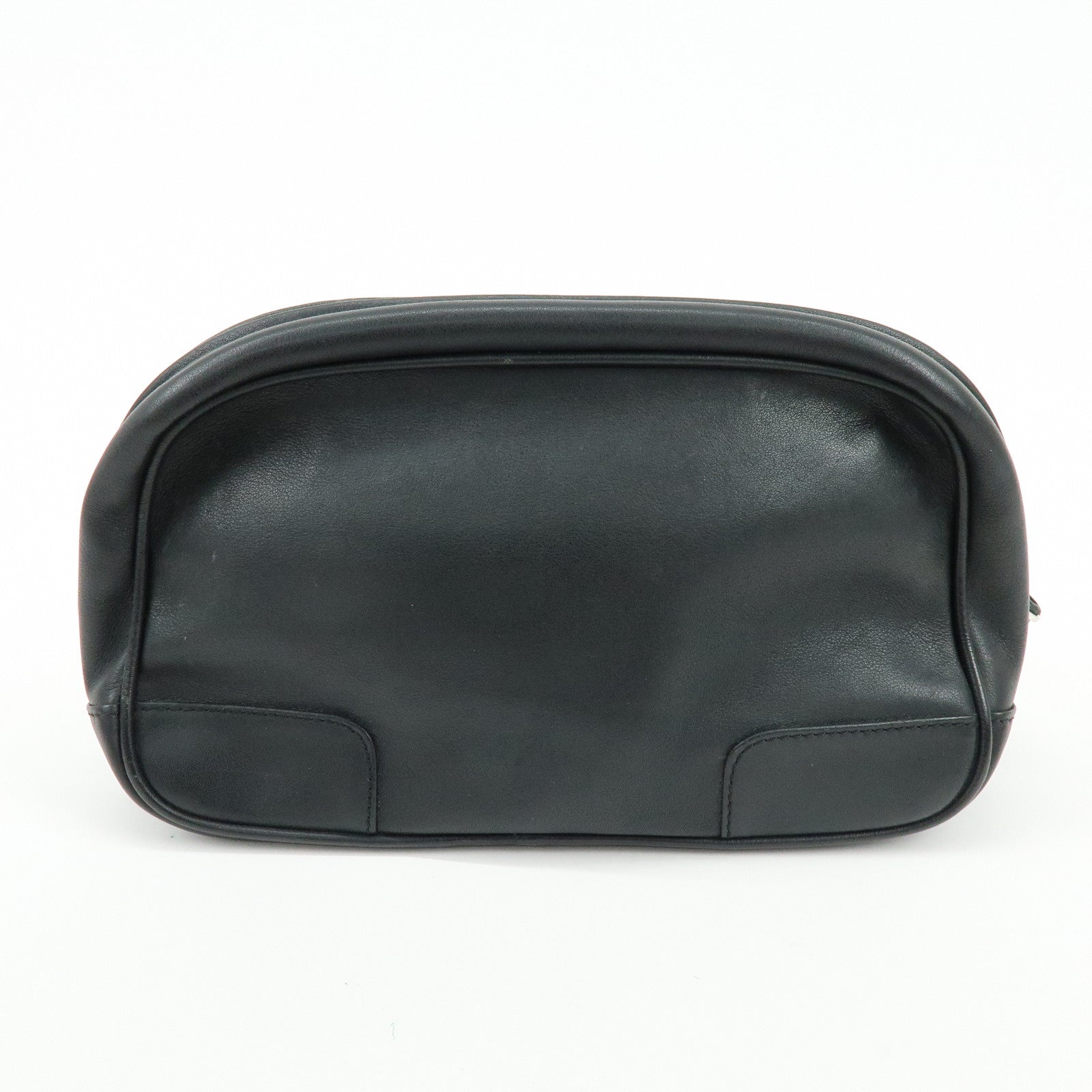 LOEWE Anagram Leather Clutch Bag Pouch Wristlet Bag Black