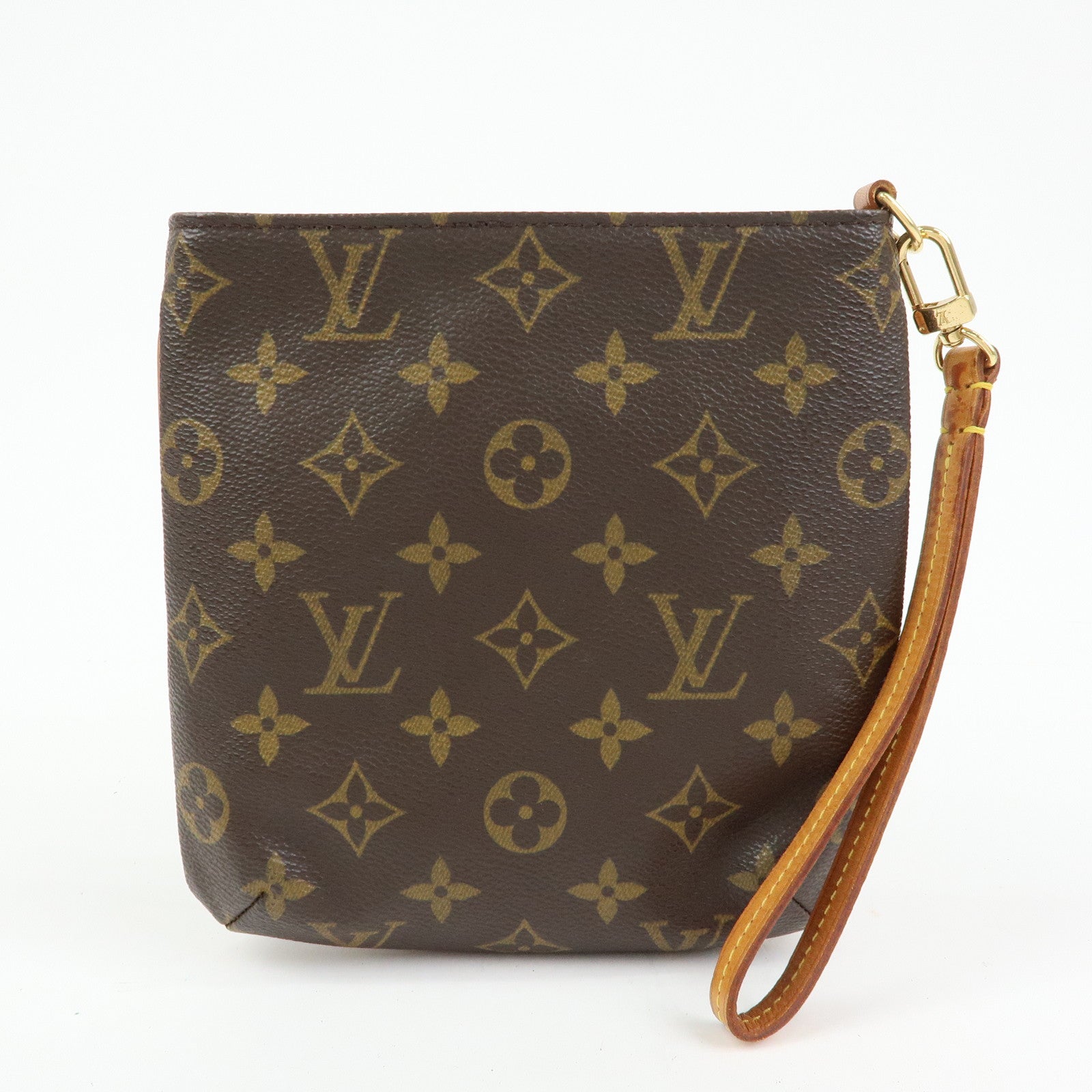 Louis Vuitton Monogram Partition Pouch Wristlet Bag Brown M51901