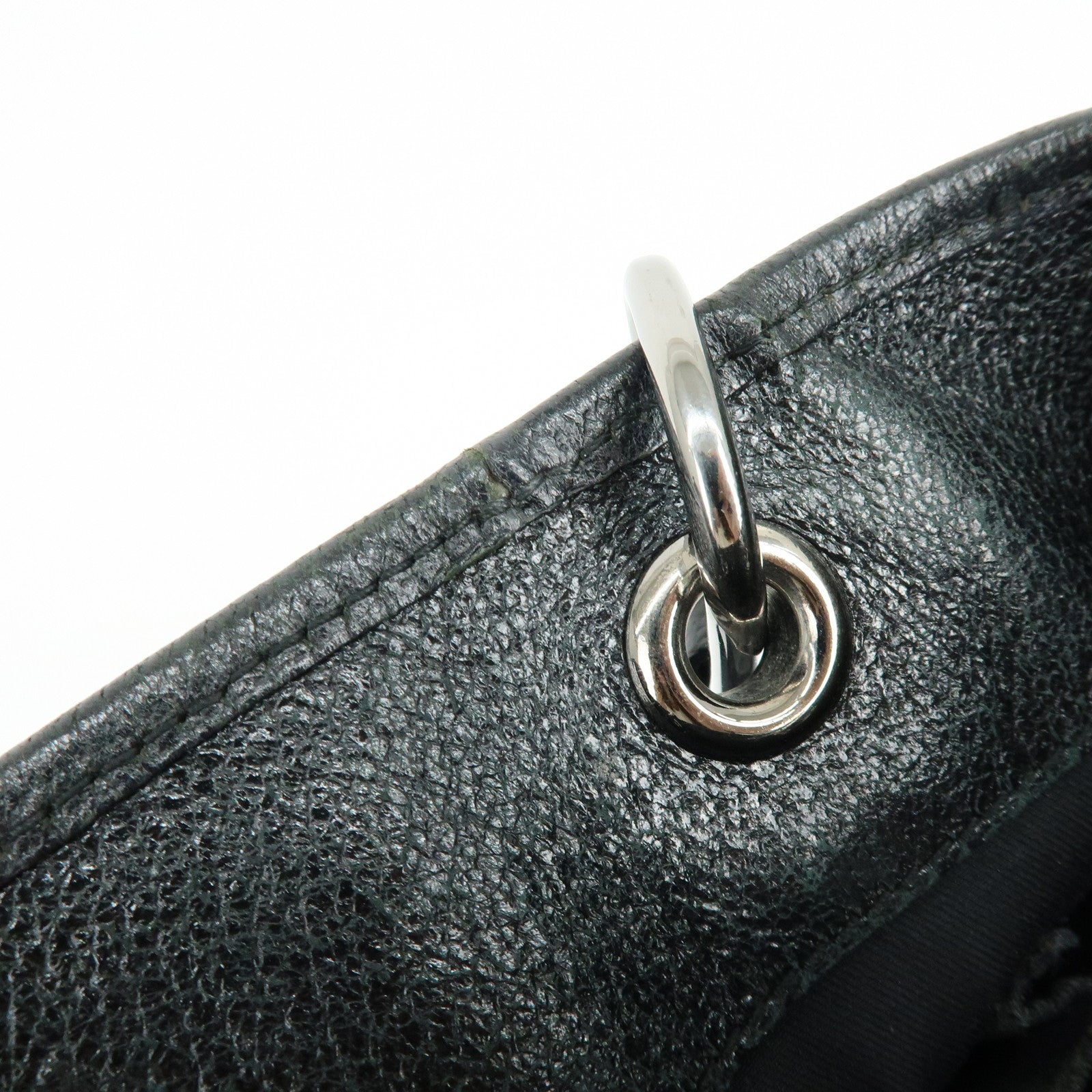 GUCCI GG Canvas Leather Tote Bag Hand Bag Black 120840