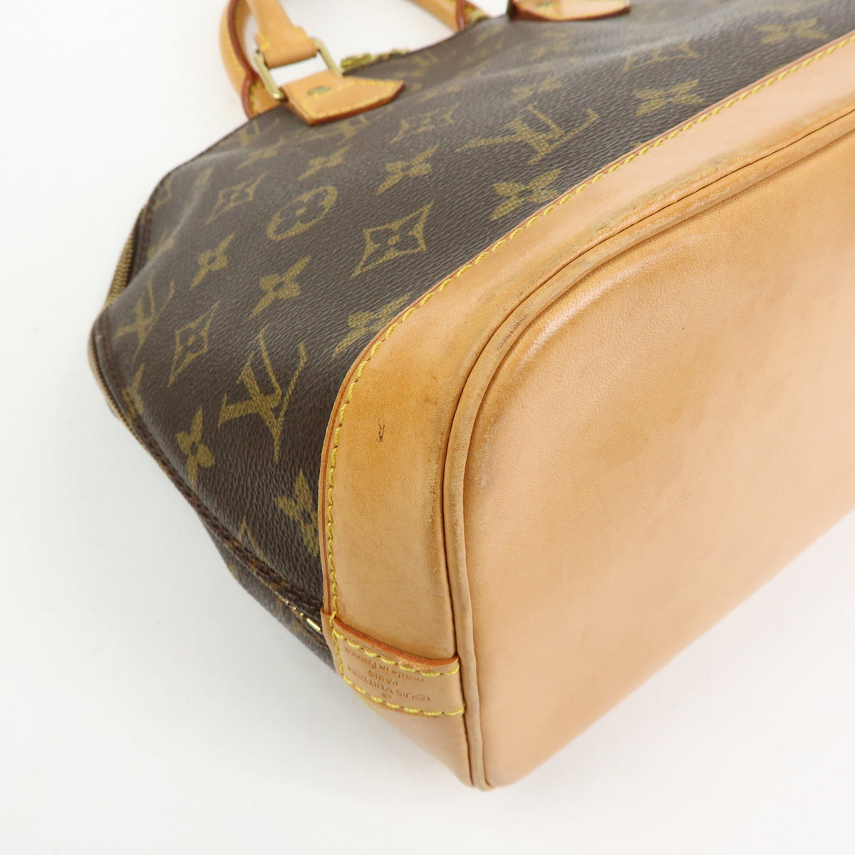 Louis Vuitton Monogram Alma PM Canvas Leather Hand Bag Brown M51130