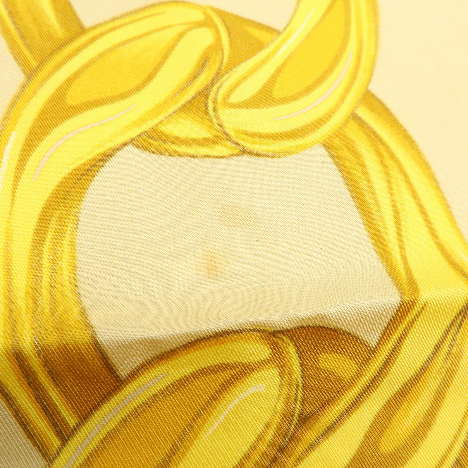 CHANEL Silk 100% Scarf Gold Chian Motif Beige Gold