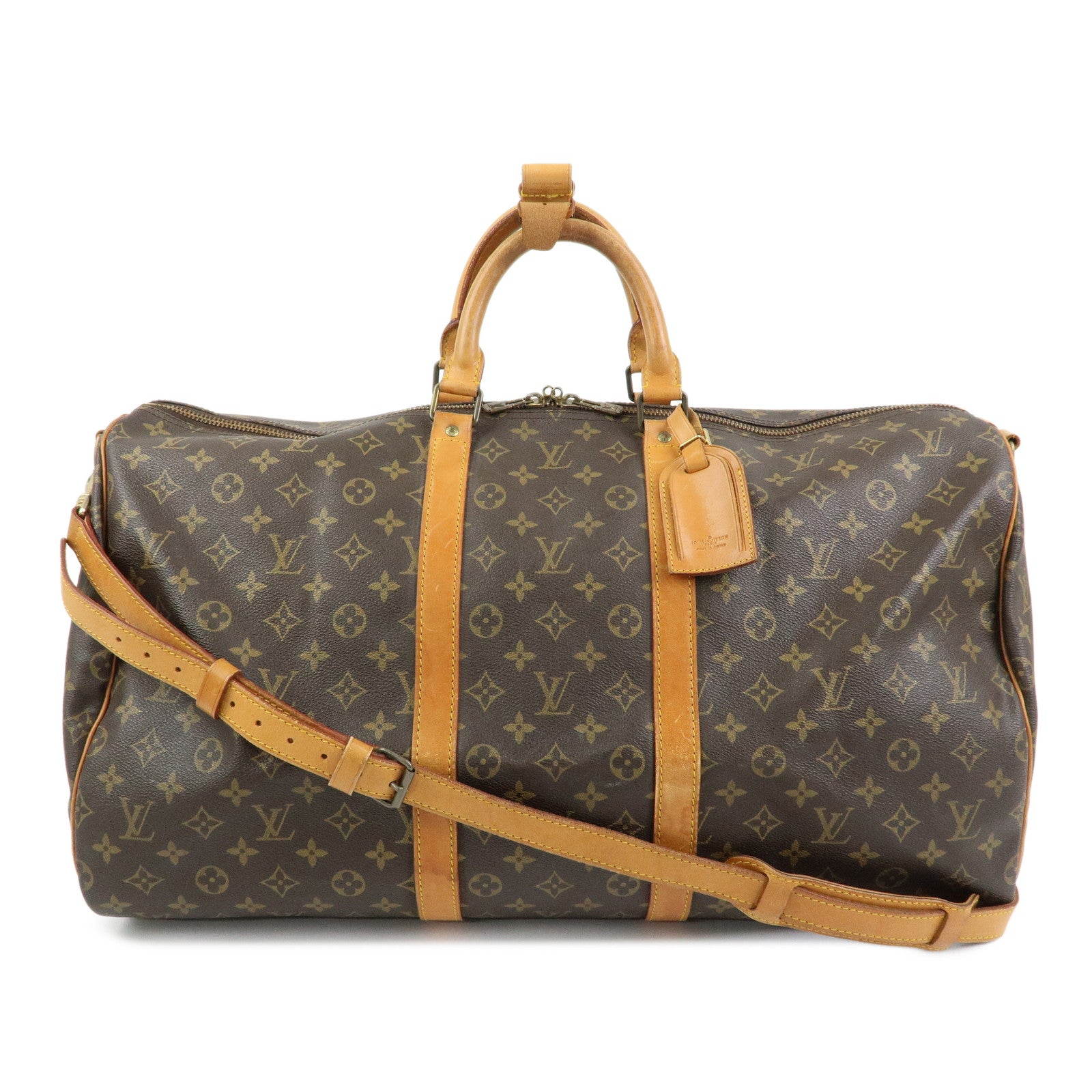 Louis Vuitton Keep All Bandouliere 55 Boston Bag Hand Bag Brown M41414
