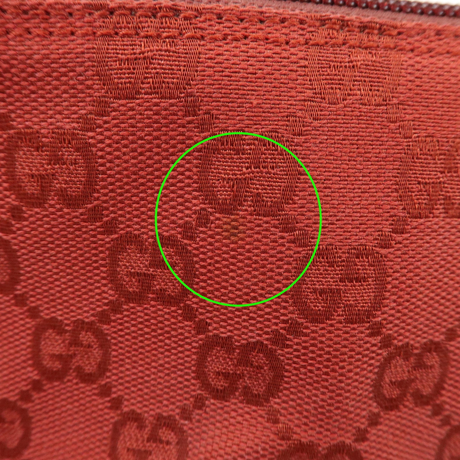 GUCCI Boat Bag GG Canvas Leather Accessory Pouch Hand Bag Red 07198