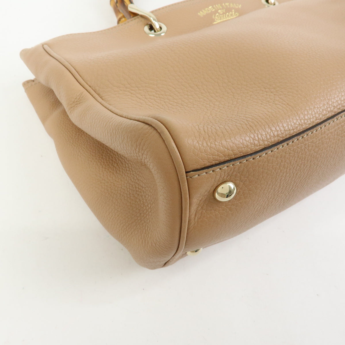 GUCCI Bamboo Shopper Medium 2Way Bag Shoulder Bag Hand Bag Beige 323660