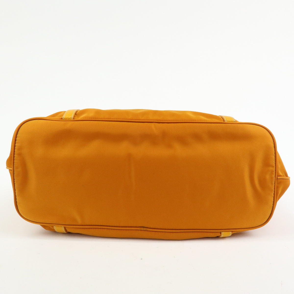 PRADA Triangle Logo Nylon Leather Tote Bag Shoulder Bag Orange BR4253