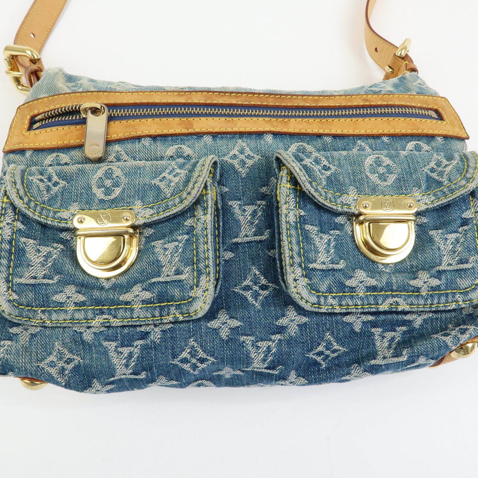 Louis Vuitton Monogram Denim Baggy PM 2Way Bag Shoulder Bag M95049