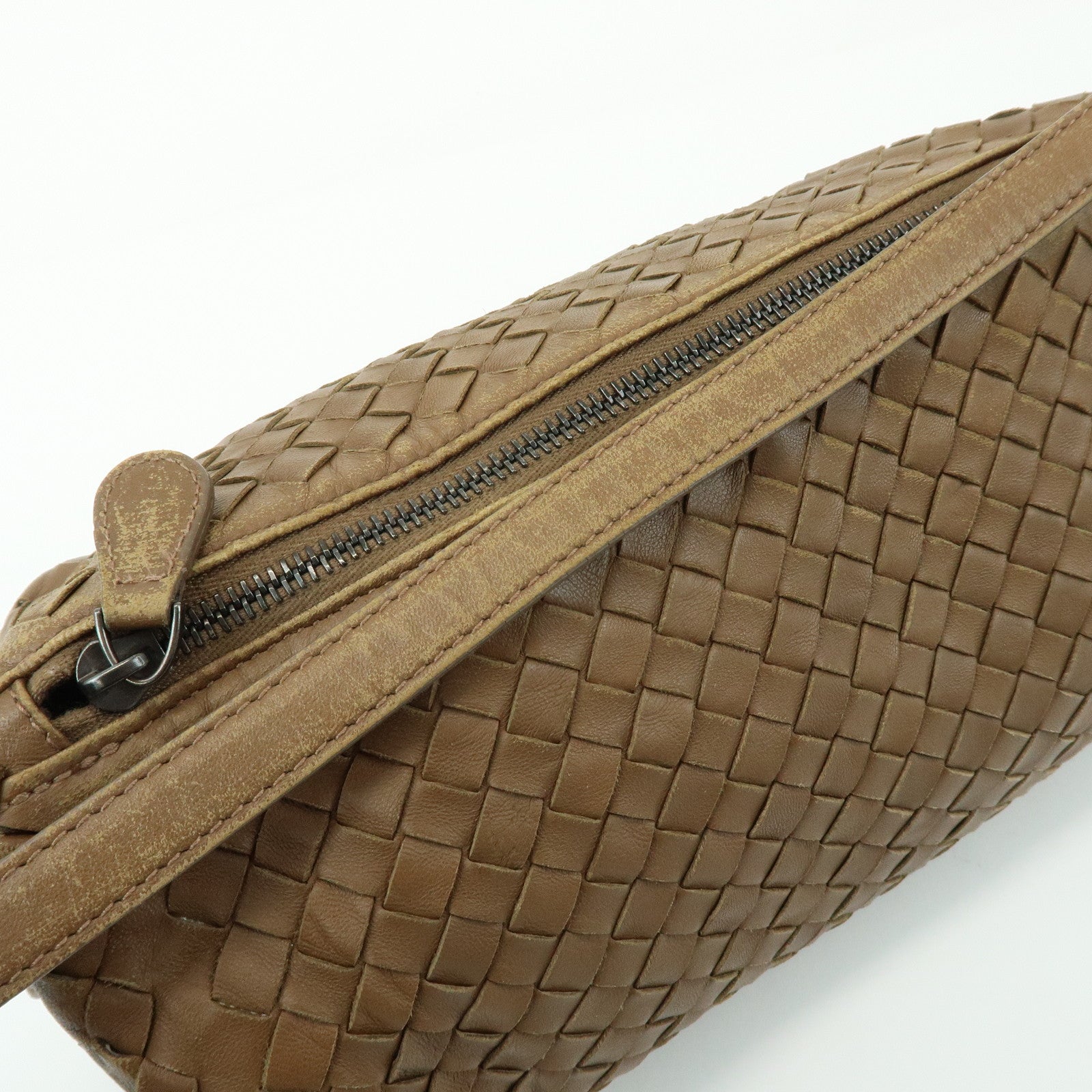 BOTTEGA VENETA Intrecciato Leather Hand Bag Shoulder Bag Mocha Brown