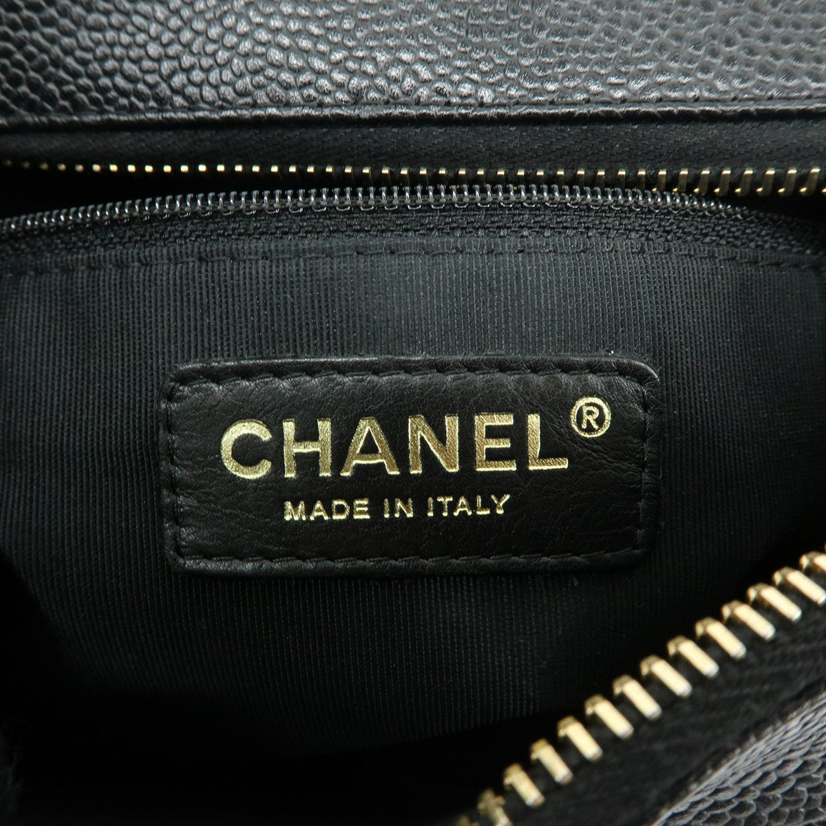 CHANEL COCO Mark Caviarskin Chain Shoulder Bag Black A20993