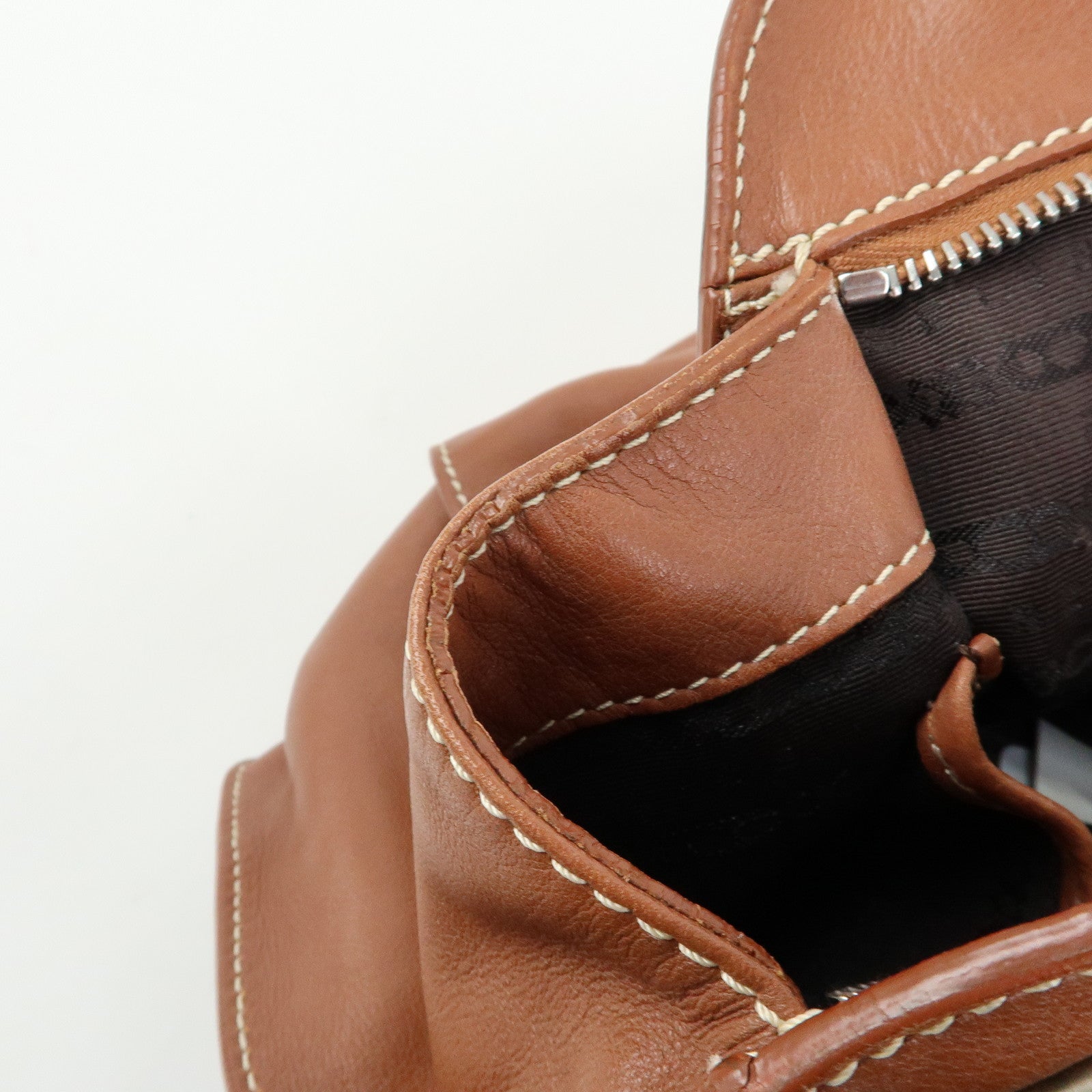 CELINE Bittersweet Leather Shoulder Bag Hand Bag Brown