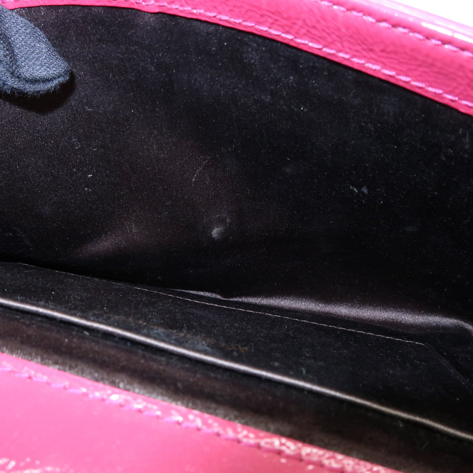 SAINT LAURENT PARIS Cassandra Patent Leather Clutch Bag Pink 203855