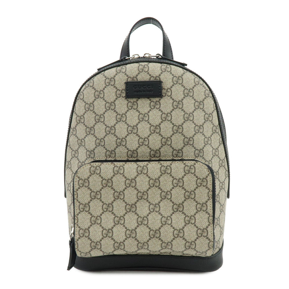 GUCCI GG Supreme Leather Back Pack  Ruck Sack Beige Black 779869