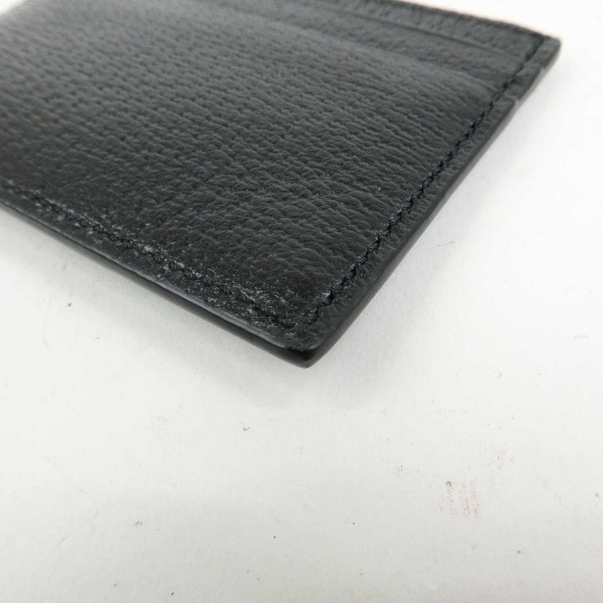 GUCCI Animalier Leather Card Case Card Holder Bee Motif Black 523685