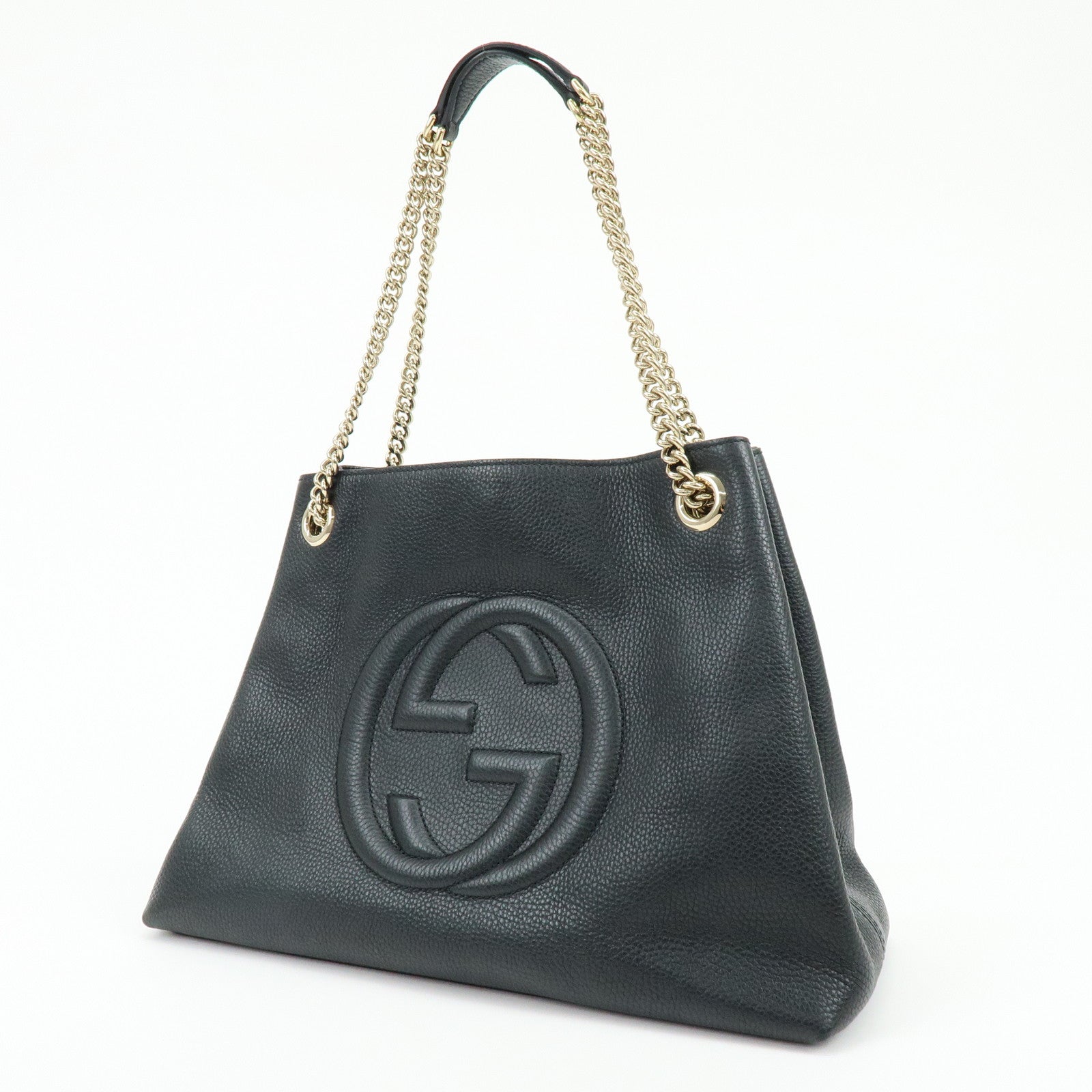 GUCCI SOHO Interlocking G Chain Shoulder Bag Tote Bag Black 536196