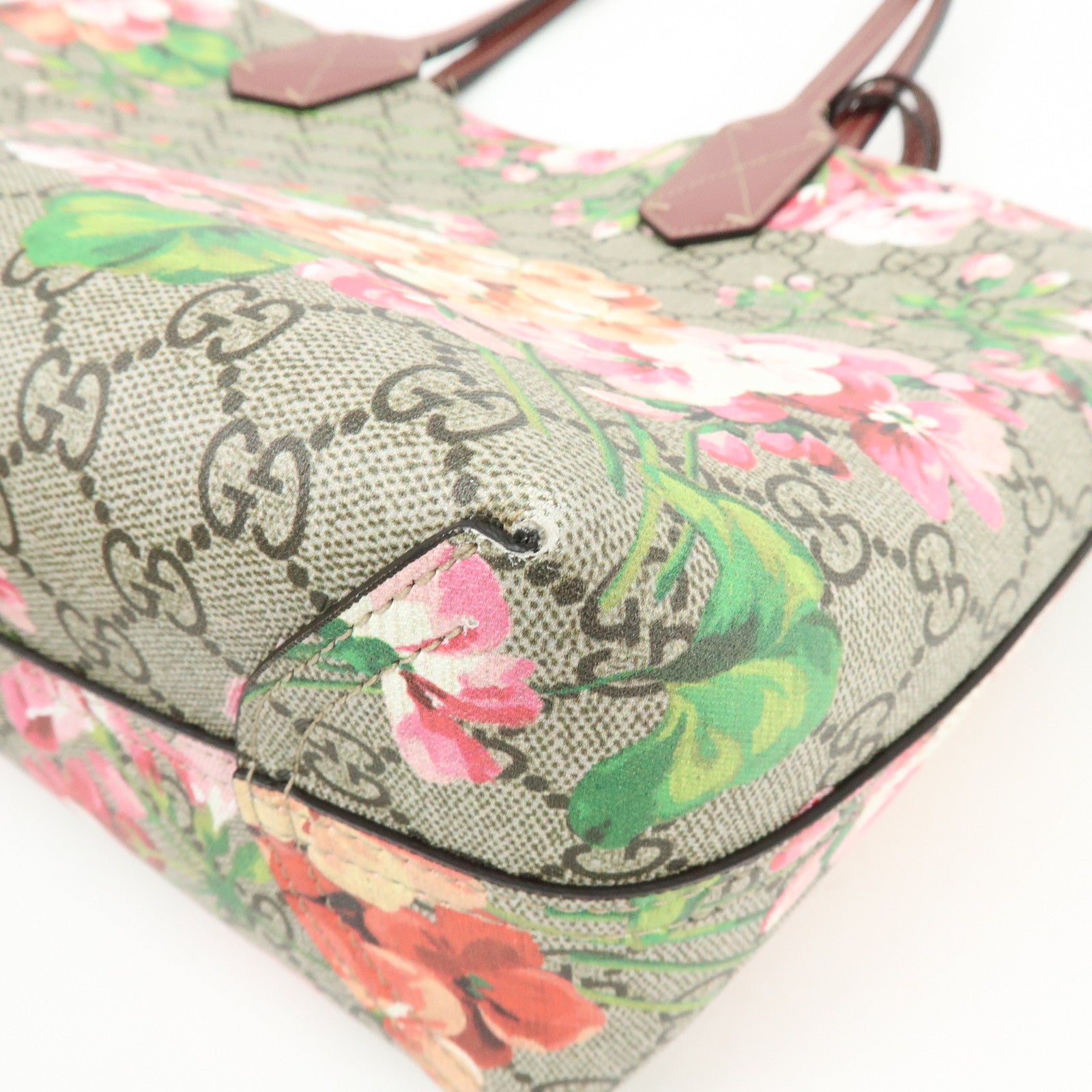 GUCCI GG Blooms GG Supreme Reversible Tote Shoulder bag 372613