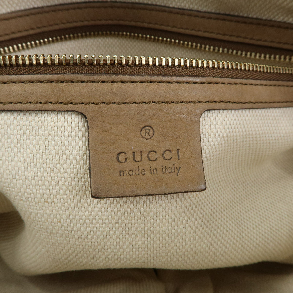 GUCCI SOHO Interlocking G Leather Chain Shoulder Bag Biege 308983