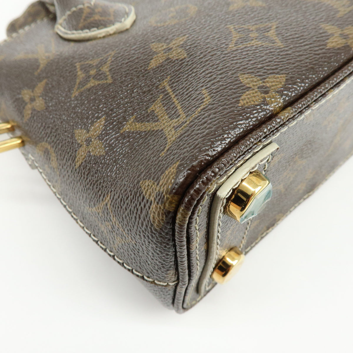 Louis Vuitton Monogram Shiny Lockit BB Mini Hand Bag  Brown M40599