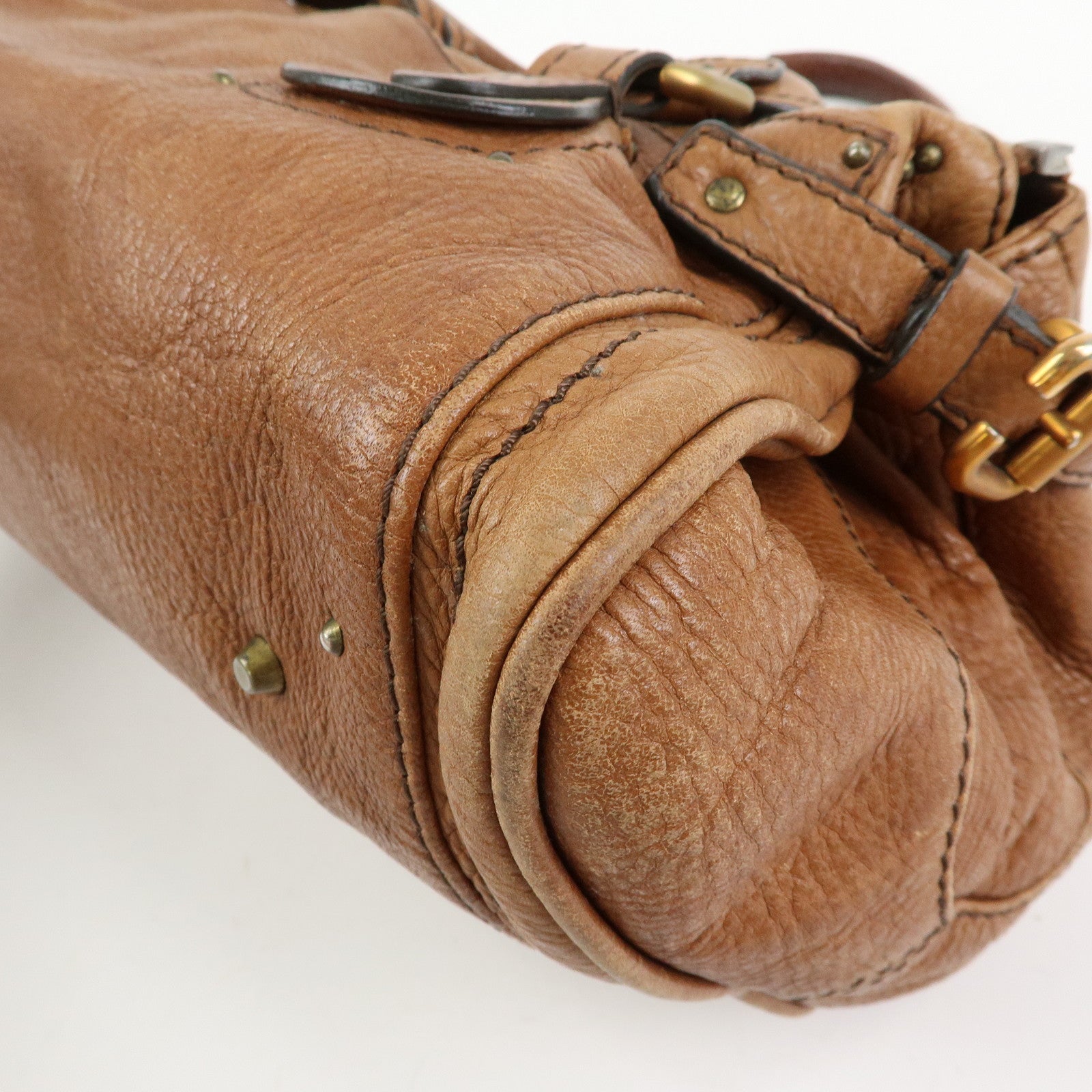 Chloe Paddington Medium Leather Hand Bag Shoulder Bag Brown
