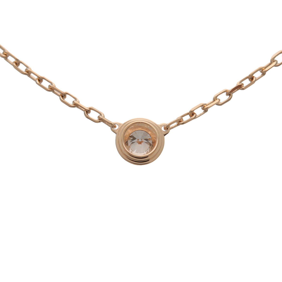 Cartier D'amour 1P Diamond Necklace SM K18 750YG Yellow Gold