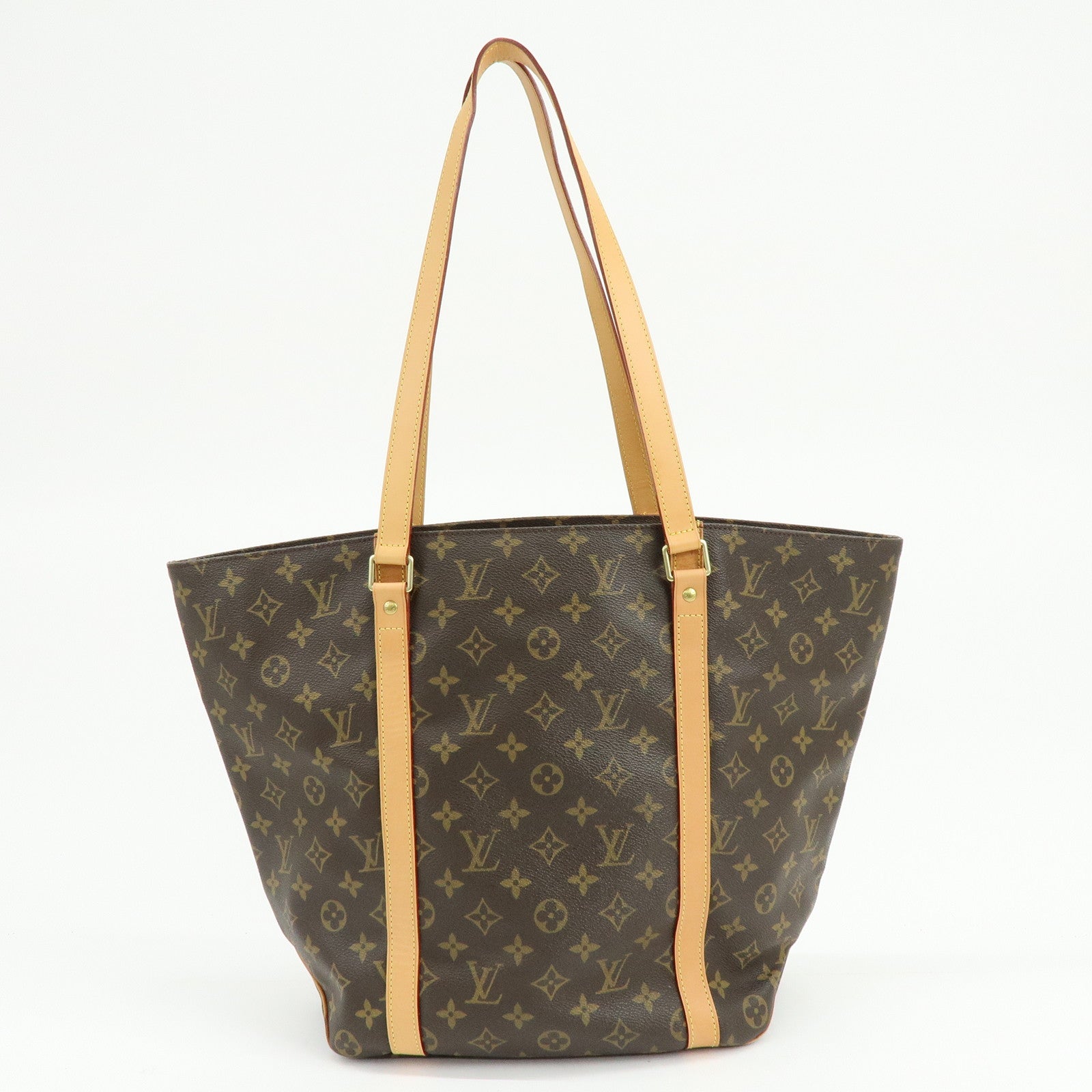 Louis Vuitton Monogram Sac Shopping Canvas Shoulder Bag Brown M51108