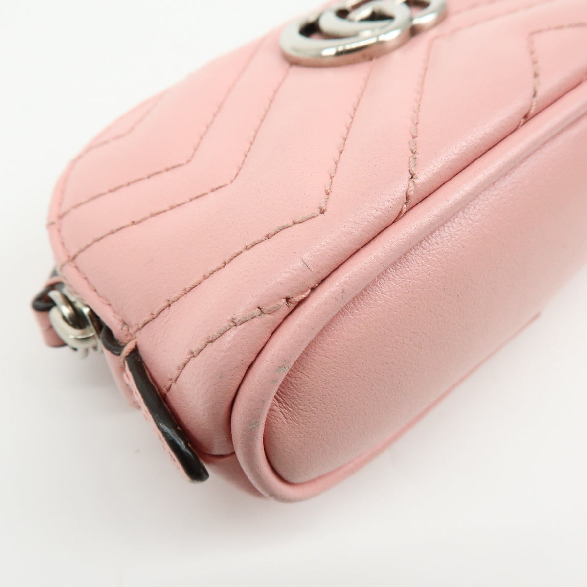GUCCI GG Marmont Double G Leather Cosmetic Case Key Pouch Pink 625691