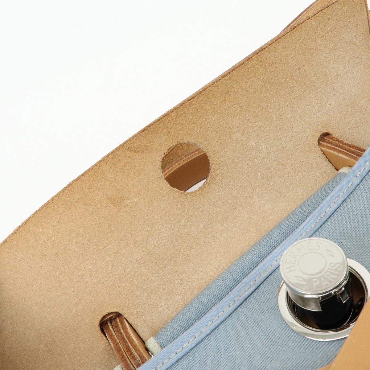 HERMES Herline Herbag Zip PM Toile Officier Vache Hunter 2Way Bag Blue
