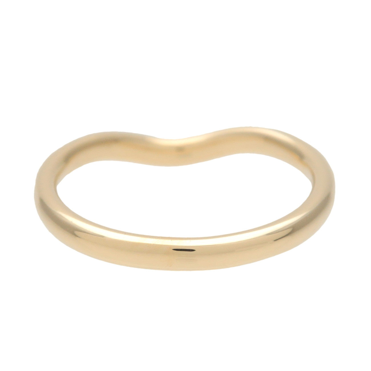 Tiffany & Co. Curved Band Ring K18 750YG Yellow Gold US4.75 EU48 HK10