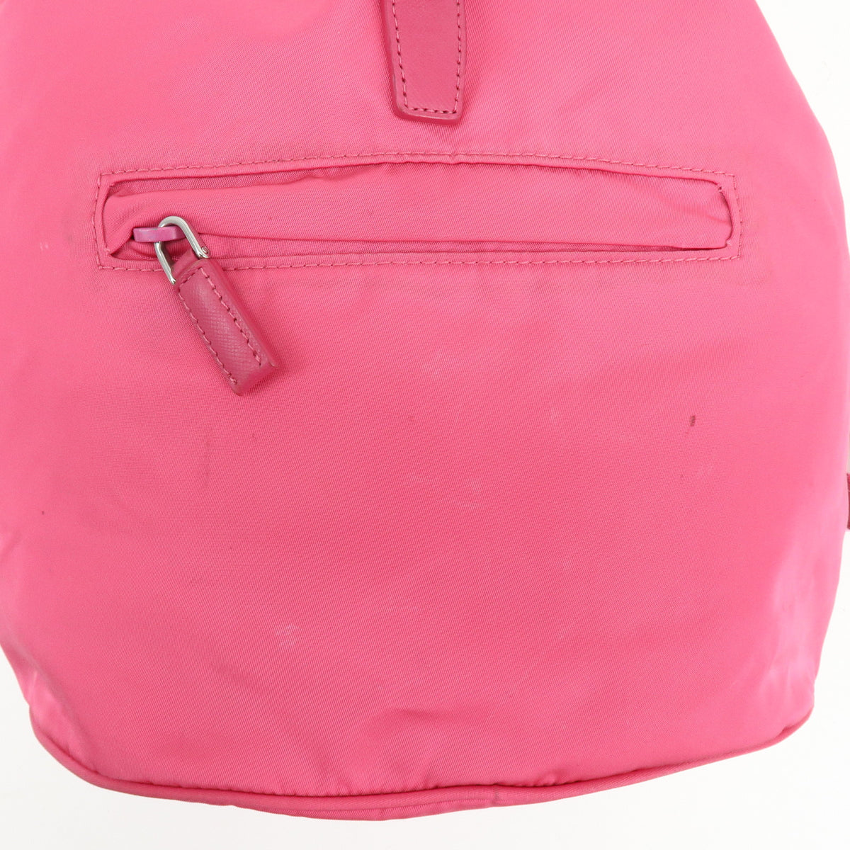 PRADA Triangle Log Nylon Leather Backpack Rucksack Pink BZ0032