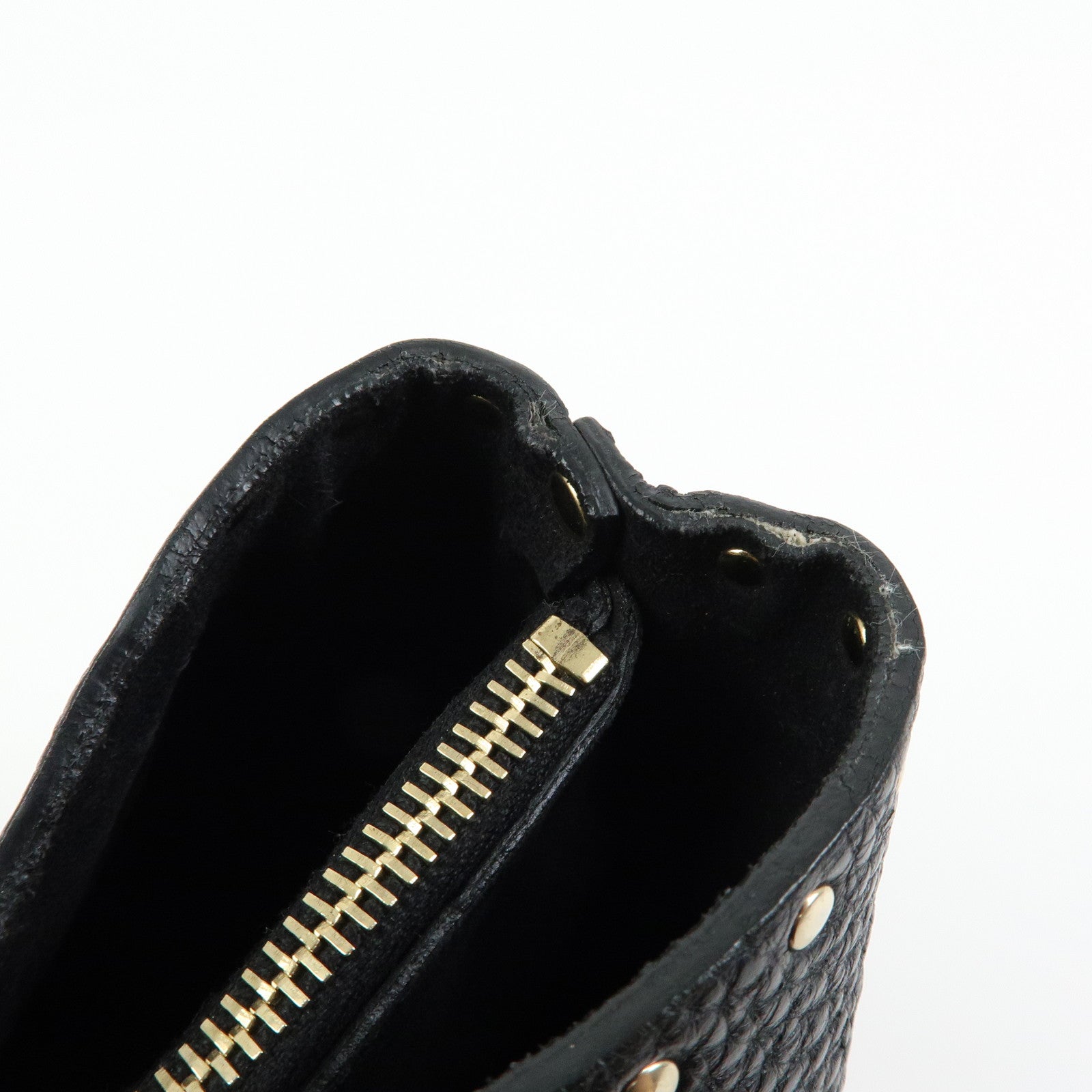 CELINE Boogie Bag Leather Hand Bag Tote Bag Studs Black