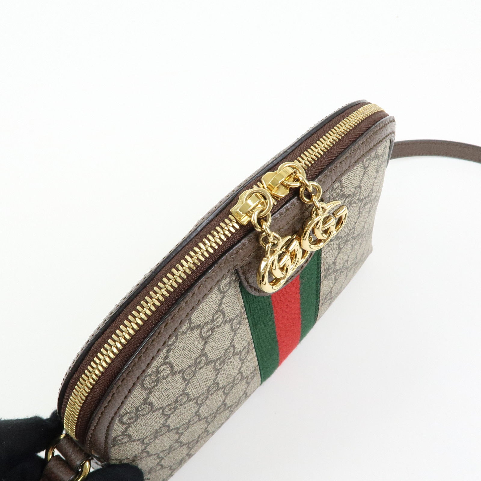 GUCCI Ophidia Sherry GG Supreme Leather Shoulder Bag Beige Brown 499621