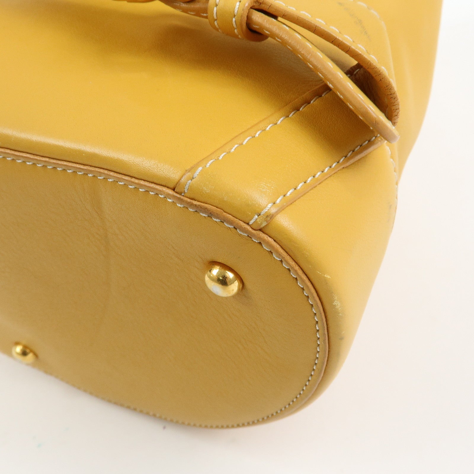 LOEWE Anton Leather Backpack Rucksack Yellow
