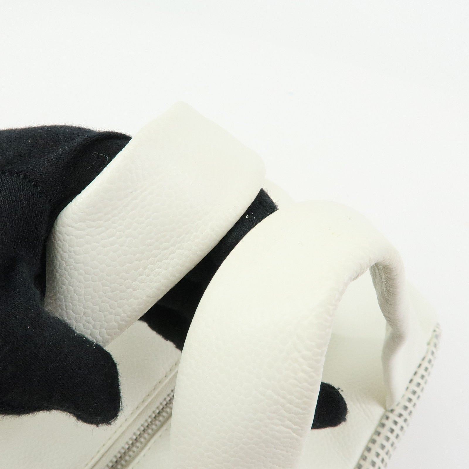 CHANEL COCO Mark Calf Leather Hand Bag Perforated Design Ivory