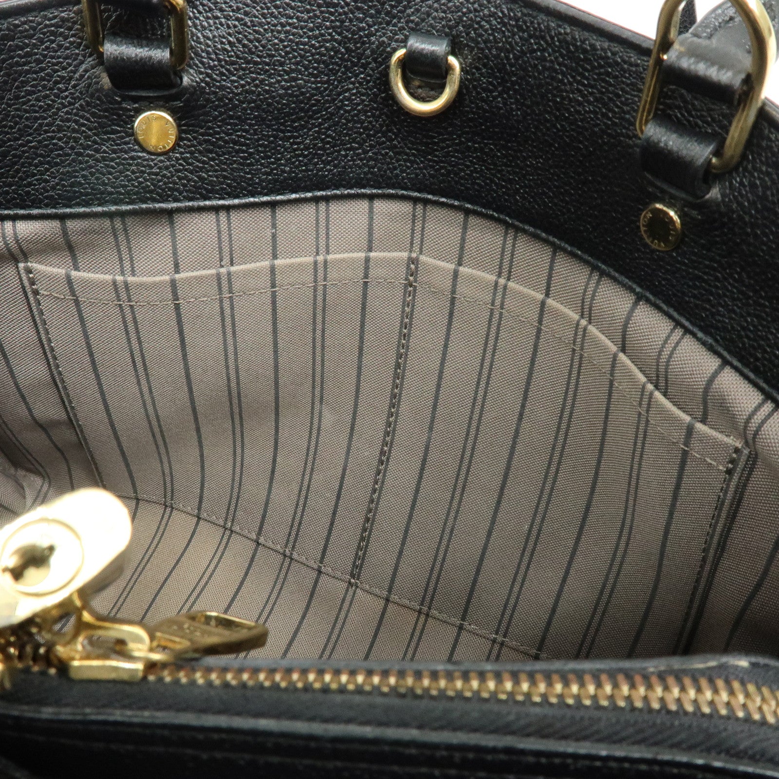 Louis Vuitton Monogram Empreinte Montaigne MM 2Way Hand Bag Noir M41048