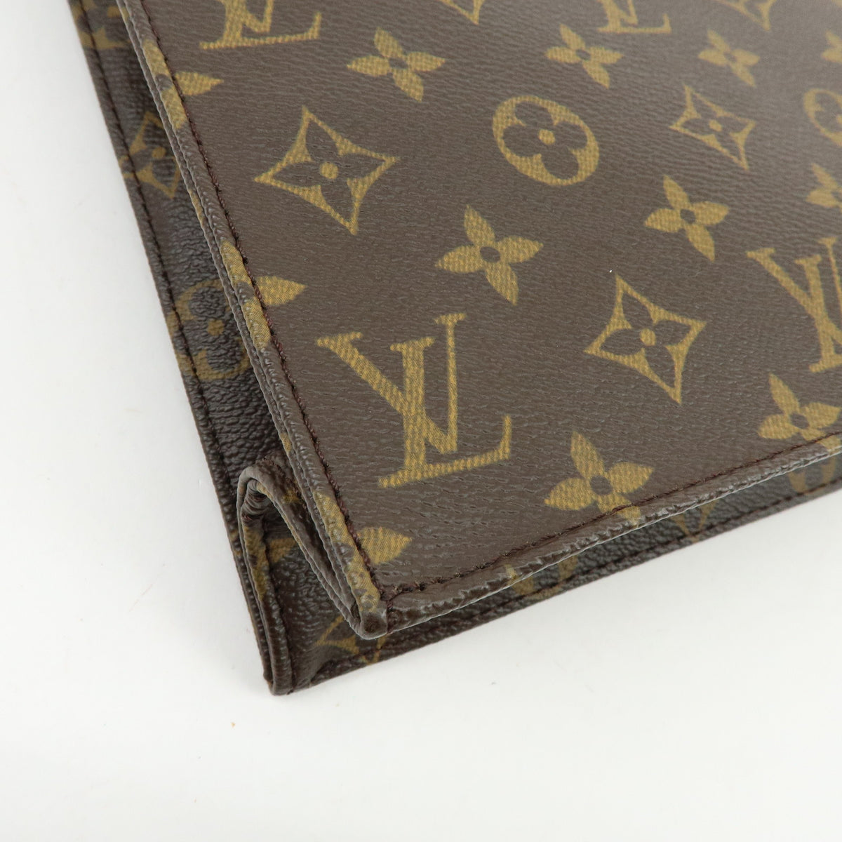 Louis Vuitton Monogram Sac Plat Tote Bag Hand Bag Brown M51140