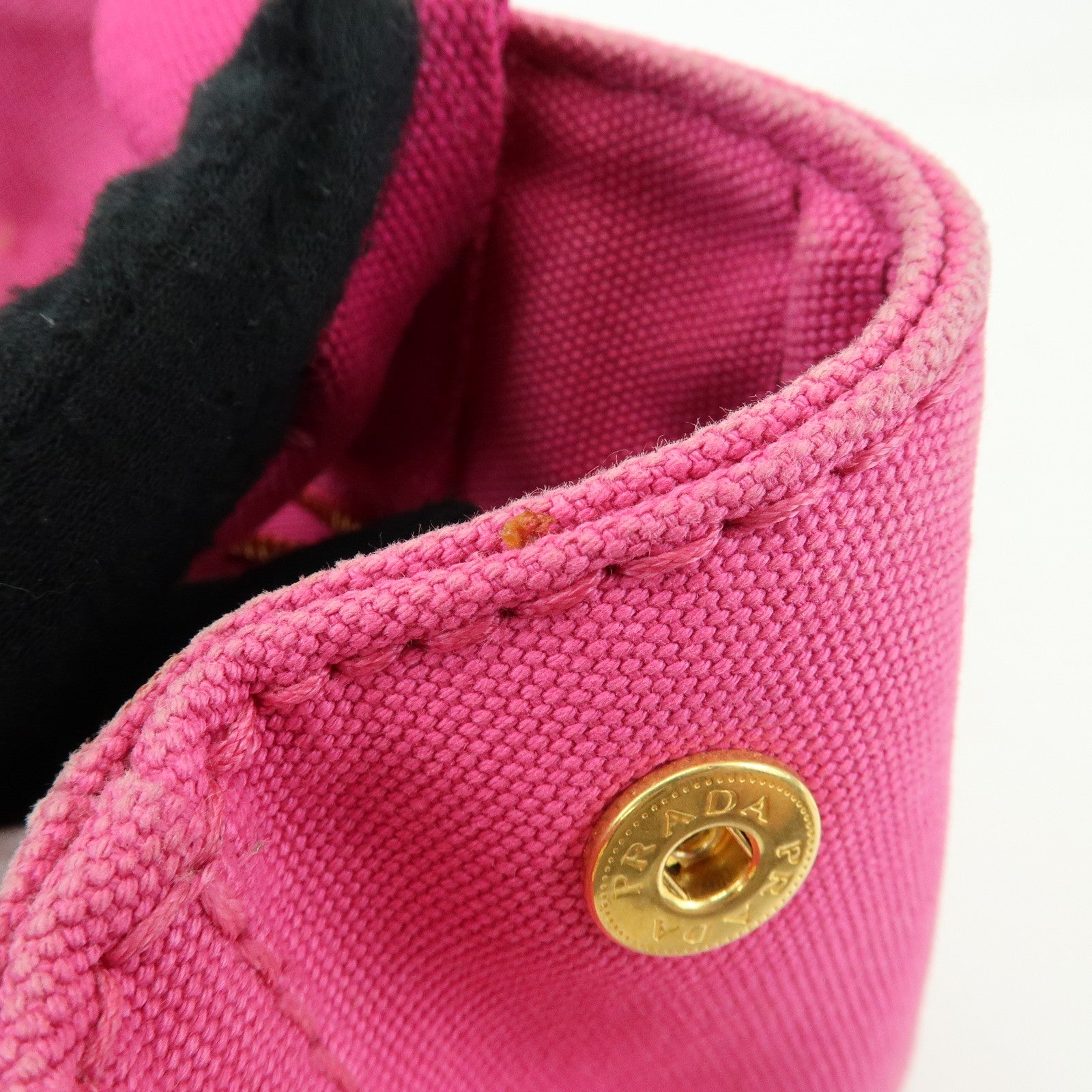 PRADA Triangle Logo Canapa Mini Canvas Tote Hand Bag Pink BN2439