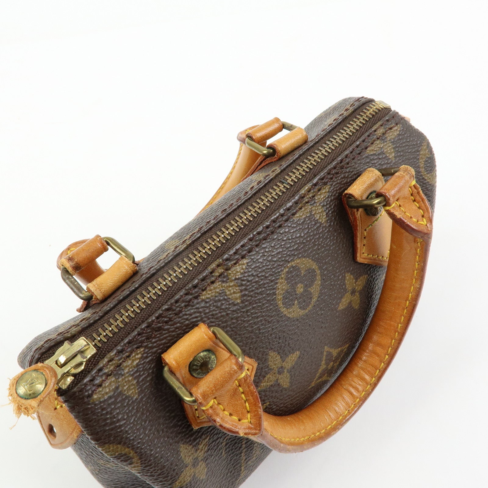 Louis Vuitton Monogram Canvas Mini Speedy Hand Bag & Strap M41534