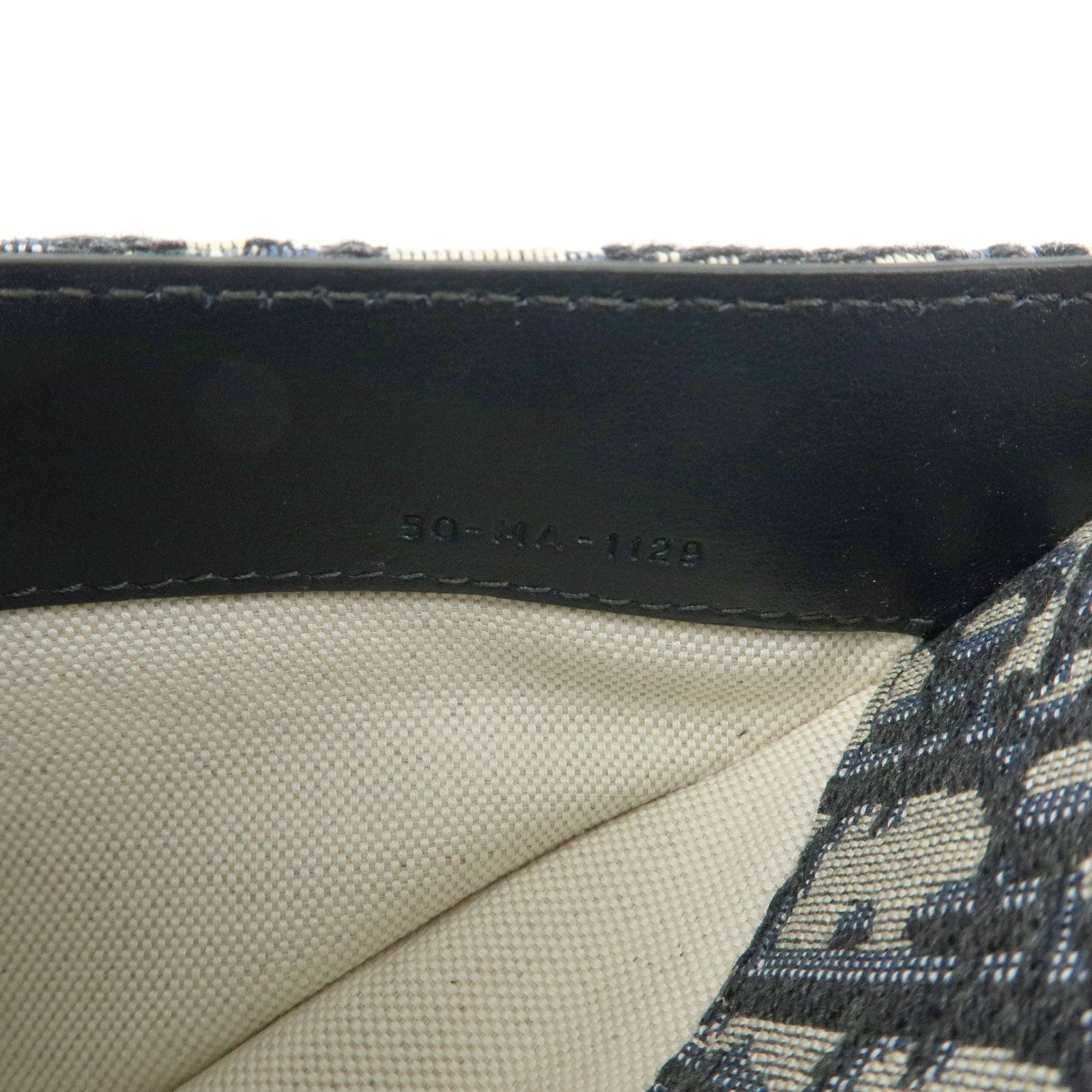 Christian Dior Oblique Jacquard Leather Saddle Bag Waist Body Bag Navy