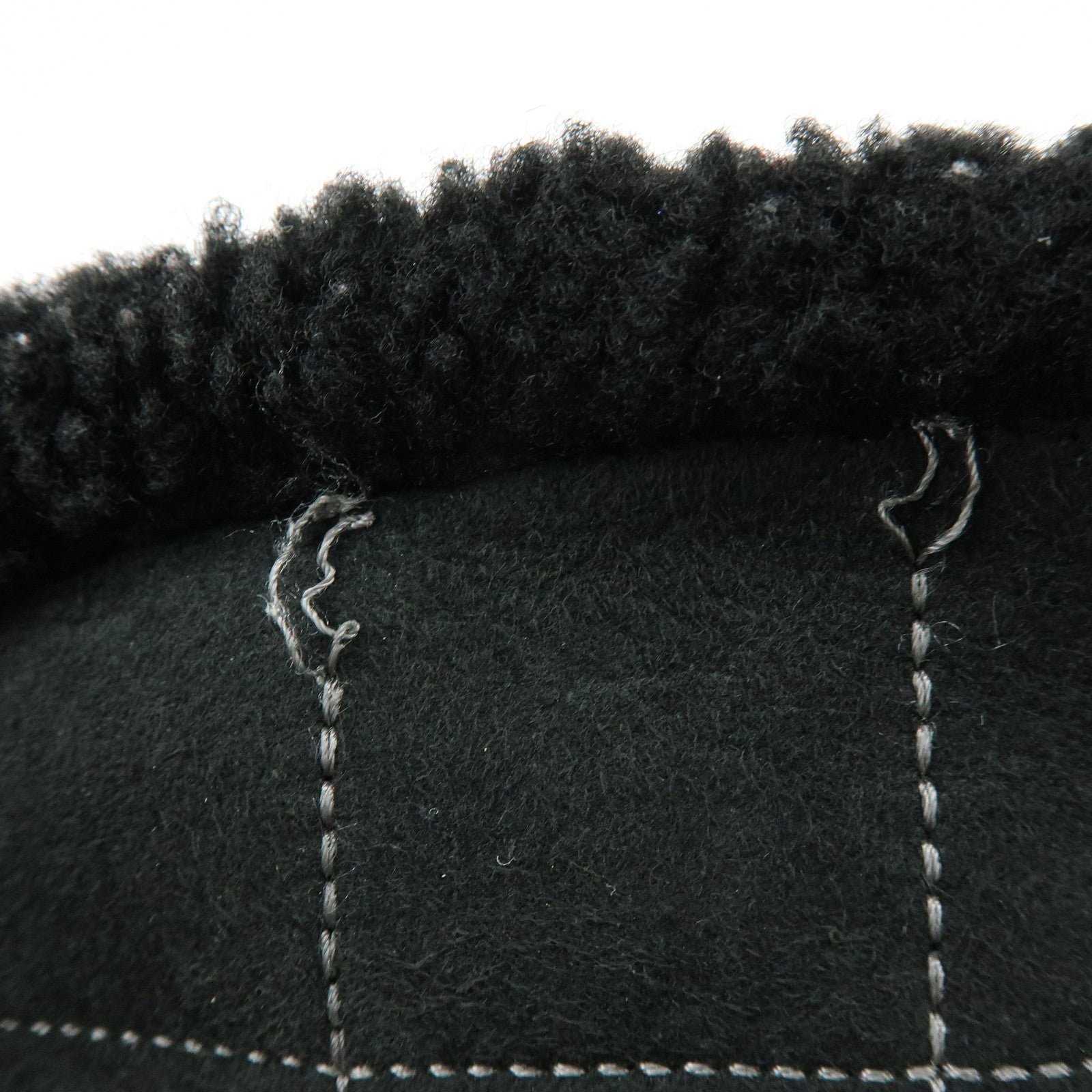 CHANEL Mouton Fur Leather Shoulder Bag with Strap Set Black