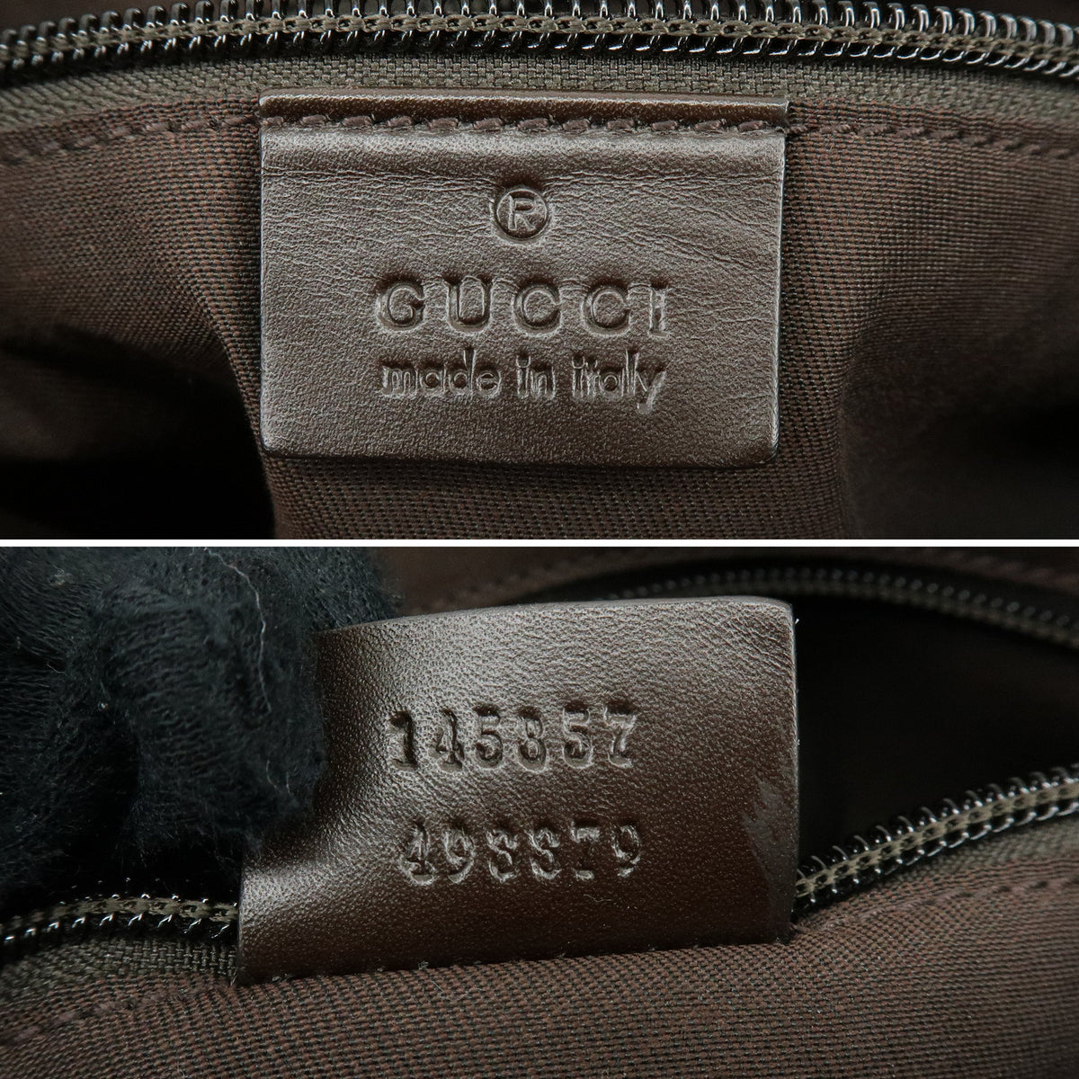 GUCCI GG Canvas Leather Shoulder Bag Crossbody Bag Brown 145857
