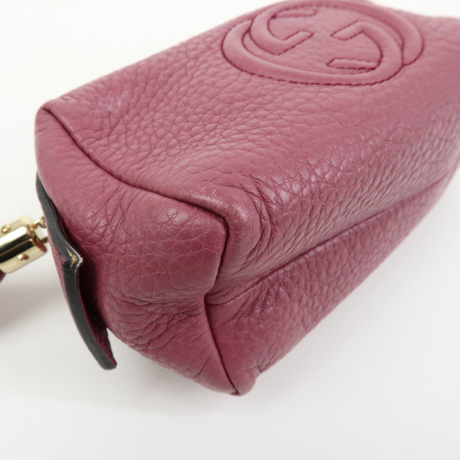 GUCCI Interlocking G SOHO Leather Cosmetic Pouch Makeup Case 308634