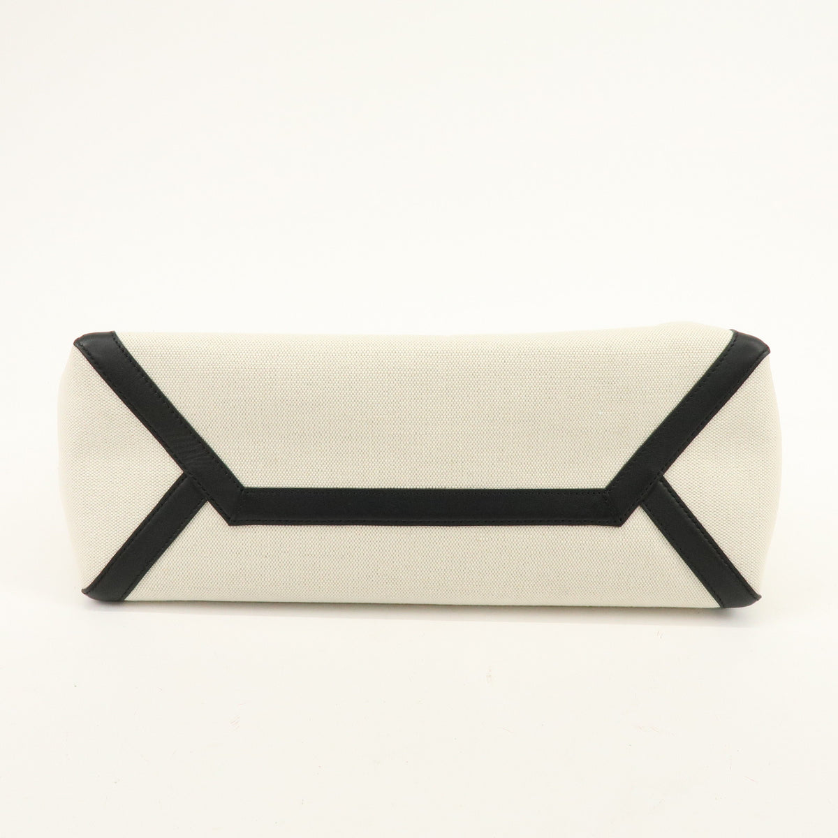 VALENTINO VLTN Rockstud Canvas Leather Tote Bag Hand Bag White Black