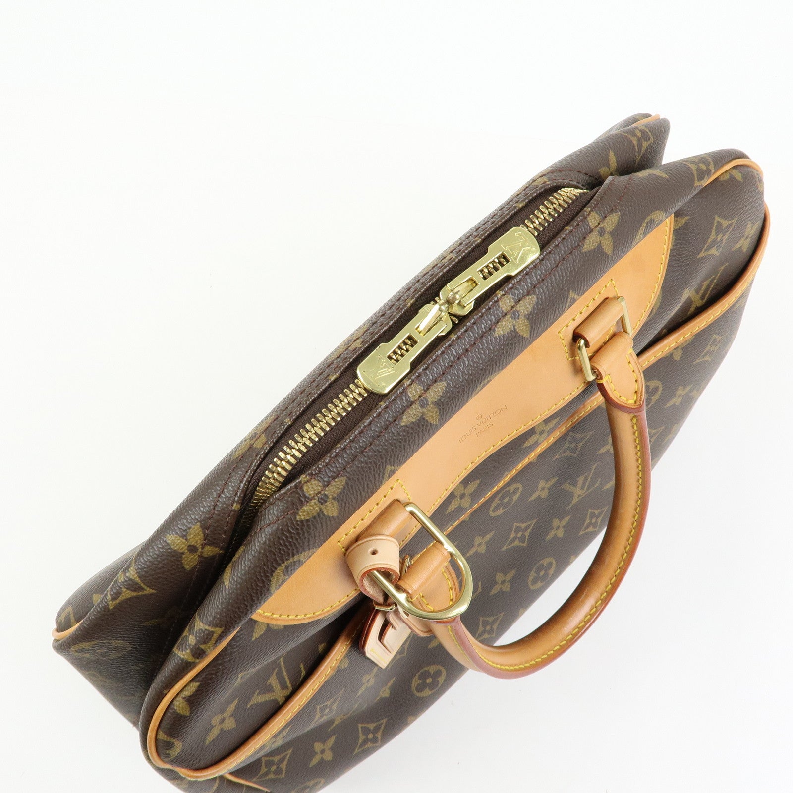 Louis Vuitton Monogram Deauville Canvas Hand Bag Brown M47270