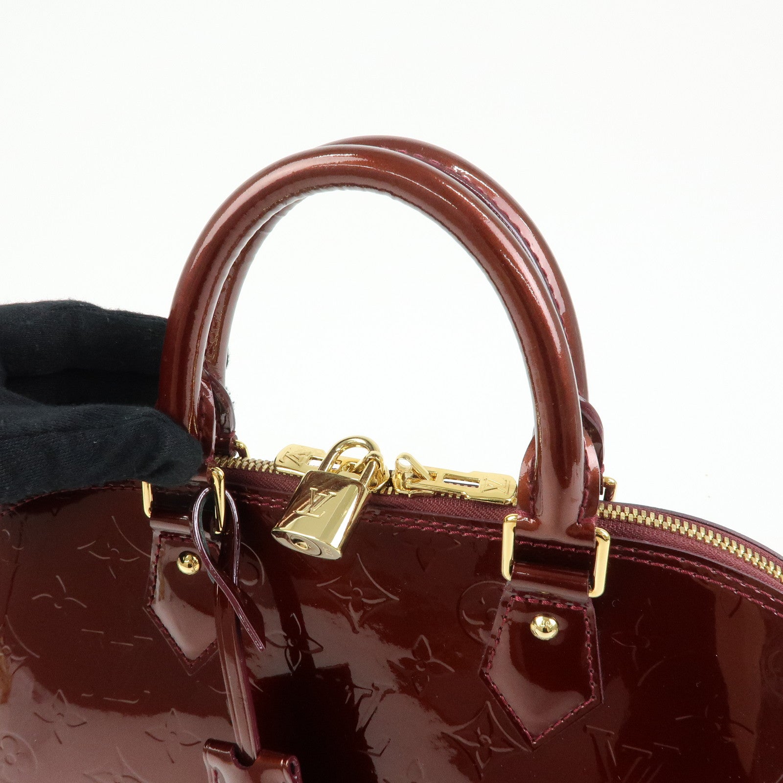 Louis Vuitton Monogram Vernis Alma PM Hand Bag Rouge Fauviste M91691